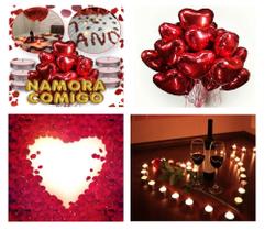 Kit Pedido Namora 600 Petalas + 20 Velas + 20 Balões + Namora Comigo