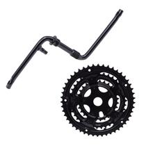 Kit Pedivela Monobloco Coroa Tripla Transmissão Bike Coroa Tripla Preto 65mm Pino 15mm Kit Pedivela Monobloco Coroa Tripla Transmissão Bike Coroa Tripla Preto 65mm Pino 15mm