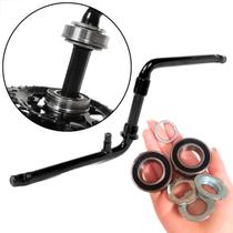 Kit Pedivela Monobloco Pé de Vela de Bicicleta + Movimento Central 45mm Esferado Preto Bike Kit Pedivela Monobloco Pé de Vela de Bicicleta + Movimento Central 45mm Esferado Preto Bike