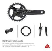 Kit pedivela single gta c/coroa 34, braço 170mm c/movimento central hollowtech