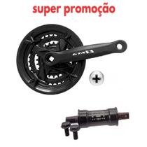 Kit Pedivela Triplo Padrão Shimano Eixo Central Gta Ponta Quadrada + Movimento Central Rolamentado
