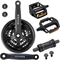 Kit Pedivela Triplo + Pedal Alumínio + Mov. central 34.7