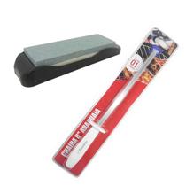 Kit Pedra de Amolar facas c/ base e chaira churrasco cozinha Kit Pedra de Amolar facas c/ base e chaira churrasco cozinha