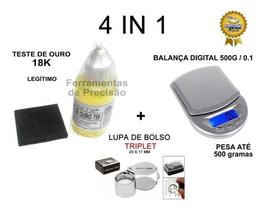 Kit - Pedra Peq + Ácido 18k + Pocket 500g + Lupa