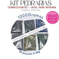 Kit Pedrarias 300g / 500g / 1000g / Strass Cristal Metal Sextavado Termocolante Várias Cores Ideal para Revenda Chap
