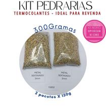 Kit Pedrarias 300g / 500g / 1000g / Strass Cristal Metal Sextavado Termocolante Várias Cores Ideal para Revenda Chap