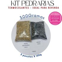 Kit Pedrarias 300g / 500g / 1000g / Strass Cristal Metal Sextavado Termocolante Várias Cores Ideal para Revenda Chap