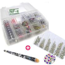 Kit pedrarias unhas strass 6 tamanhos e lápis cera pega strass joias Kit pedrarias unhas strass 6 tamanhos e lápis cera pega strass joias