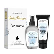 Kit Pedras Preciosas Diamante (Body Splash 100ml + Body Lotion 100ml) - Água de Cheiro Kit Pedras Preciosas Diamante (Body Splash 100ml + Body Lotion 100ml) - Água de Cheiro