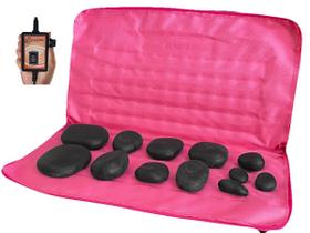 Kit Pedras Quentes para Massagem Completo Rosa - 110 VOLTS