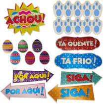 Kit Pegada Caça Ovos Pascoa Coelho Brincadeira de Criança