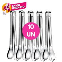 Kit Pegador De Salada Multiuso Cabo Longo 29 Cm Em Aço Inoxidável Linha Premium