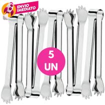 Kit Pegador Gelo Premium Aço Inox 18,5cm Pinça Com Garra Bar Drinks Bartender Profissional Kit Pegador Gelo Premium Aço Inox 18,5cm Pinça Com Garra Bar Drinks Bartender Profissional