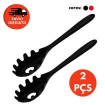 Kit Pegador Massa Macarrão Silicone Utensílio Cozinha Não Risca Panela Teflon Multiuso