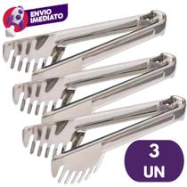 Kit Pegador Serrilhado Em Inox Para Massa Salada Petiscos Carne Bar Restaurante Casa