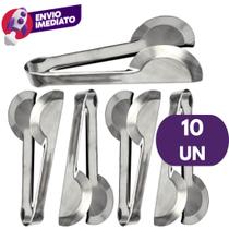 Kit Pegador Universal 20Cm Tipo Pinça Em Inox Para Salada Petiscos Frios Carne Restaurante