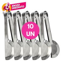 Kit Pegador Universal 20Cm Tipo Pinça Inox Cozinha Restaurante Salada Petiscos Frios Salgado