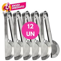 Kit Pegador Universal 20Cm Tipo Pinça Inox Cozinha Restaurante Salada Petiscos Frios Salgado