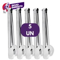 Kit Pegador Universal 29Cm Tipo Pinça Em Inox Premium Multiuso Salada Petiscos Frios Macarrão