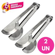 Kit Pegador Universal Tipo Pinça 29Cm Em Inox Premium Salada Petiscos Frios Salgado