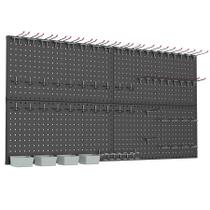 Kit Pegboard WALMANN Metal com acessórios para parede de garagem