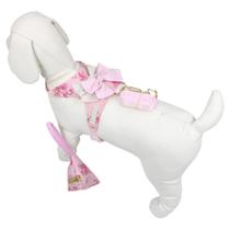 Kit Peitoral Guia e Bolsinha Caca Cachorros Gatos Passeio Pequeno Porte Fêmea