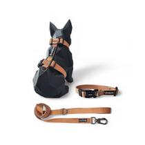Kit Peitoral H antipuxão para cachorros com Coleira e Guia Terracota Kit Peitoral H antipuxão para cachorros com Coleira e Guia Terracota