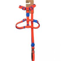 Kit peitoral h e guia new azul/coral medio Kit peitoral h e guia new azul/coral medio