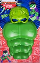Kit Peitoral + Máscara Verde Hulk Infantil- Top Heroes