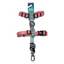 Kit Peitoral para cães H + Guia Premium Multipatas Com QR Code