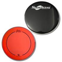 Kit Pele 18 Bumbo Fininho Vermelha + Pele Sem Furo Preta Kit Pele 18 Bumbo Fininho Vermelha + Pele Sem Furo Preta