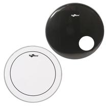 Kit Pele 22'' Bumbo Hidráulica Spanking + Pele Muffler Furo