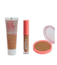 Kit Pele Dailus Base Líquida + Pó Compacto Alta Cobertura 40g