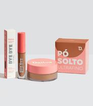 Kit Pele Dailus Corretivo Líquido e Pó Solto Alta Cobertura