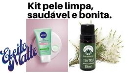 Kit Pele limpa, saudável e bonita Sabonete em gel facial 145g + Óleo essencial Melaleuca 10ML Bio