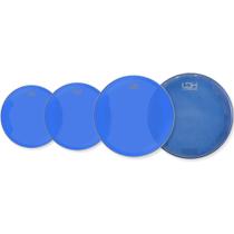 Kit Pele Luen para Bateria LDH DUO LUB Azul Fusion 10 12 14 + One Custom CT Snare 14