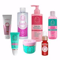 Kit Pele Renovada Kokeshi 7 em 1 Limpeza Hidratação Tônico Pele Plena Porcelana Rotina Skin Care Completa