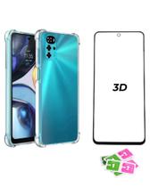 Kit Película 3D Anti Risco + Capa Case Anti Queda Para Moto G22 Proteção Completa
