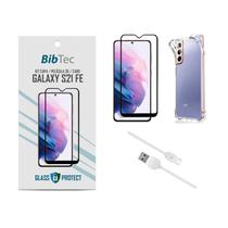 Kit Película 3D + Capa Transparente + Cabo USB Tipo C Samsung Galaxy S21 FE