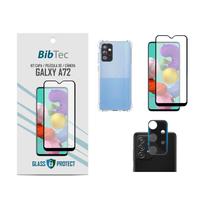 Kit Película 3D + Capa Transparente + Película de Câmera para Samsung Galaxy A72