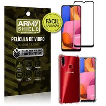 Kit Película 3D Fácil Aplicação Galaxy A20S Película 3D + Capa Anti Impacto - Armyshield
