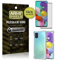 Kit Película 3D Fácil Aplicação Galaxy A51 Película 3D + Capa Anti Impacto - Armyshield