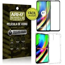 Kit Película 3D Fácil Aplicação Moto G9 Plus Película 3D + Capa Anti Impacto - Armyshield