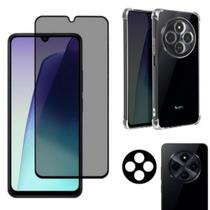 Kit Película 3D Privacidade Para Xiaomi Redmi 14C Câmera 3D Capa Capinha