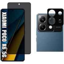 Kit Película 3D Privacidade + Película de Câmera para Xiaomi Poco X6 5G