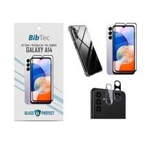 Kit Película 3D Vidro + Capa Transparente + Película de Câmera para Samsung Galaxy A14