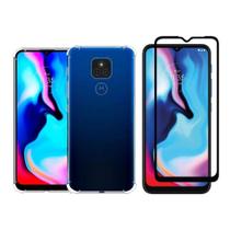 Kit Película 3D Vidro Moto E7 Plus + Capa Capinha Anti Impactos Motorola Moto E7 Plus