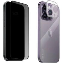 Kit Película 3D Vidro Privacidade + Película Câmera Traseira para Iphone 15 Pro