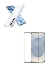 Kit Película 3D Vidro Temperado + Capa Silicone TPU Para Galaxy S25 PLUS
