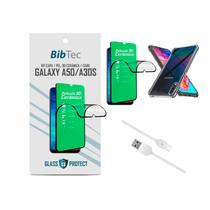 Kit Película 9D Cerâmica + Capa Transparente + Cabo USB Tipo C Samsung Galaxy A50/A30S